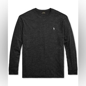Polo Ralph Lauren Men's Classic-Fit Jersey Long-Sleeve Shirt. Black Heather, 2XL